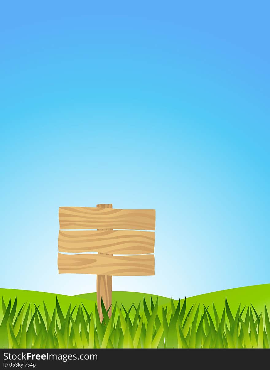 Grass With Blank Sign