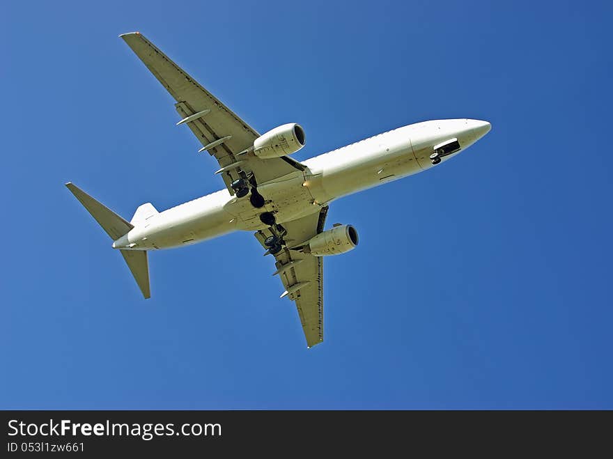 Passenger aircraft arriving to the airport