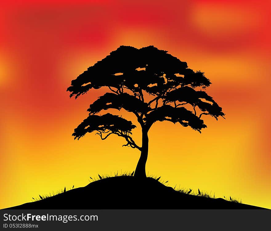 Illustration of Africa landscape background