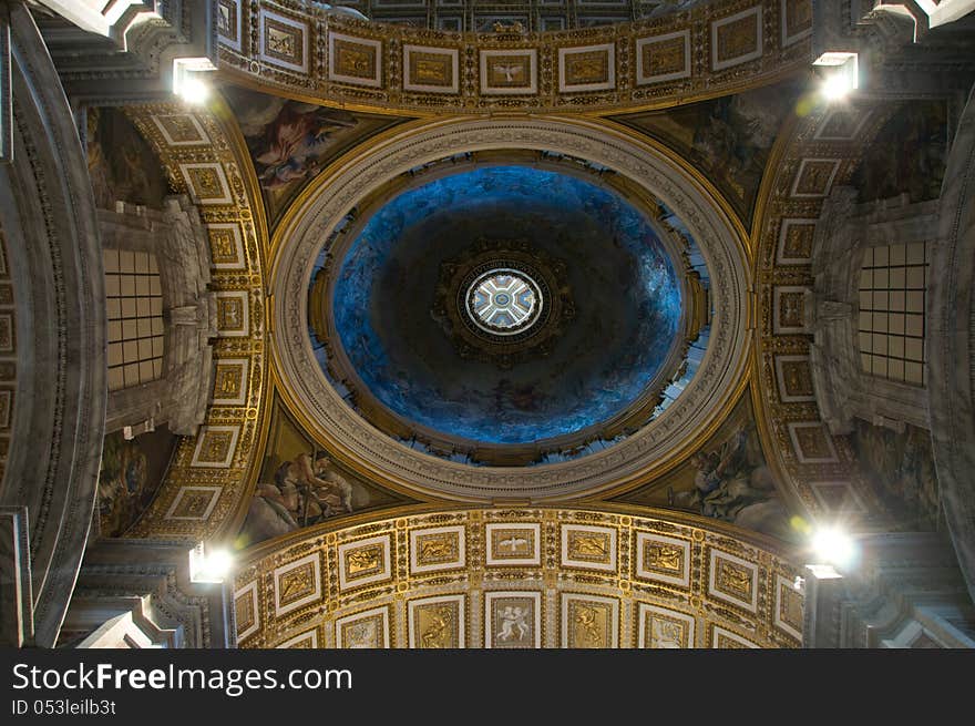 The dome of St Peter's Basilica in Vatican City. The dome of St Peter's Basilica in Vatican City