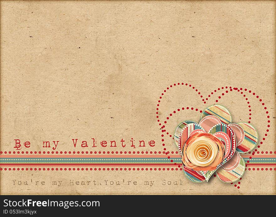 Be my Valentine. Retro card