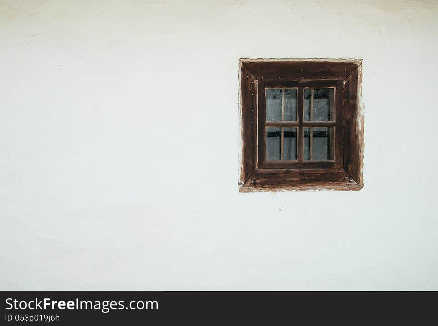 Wooden window on a traditional rural house