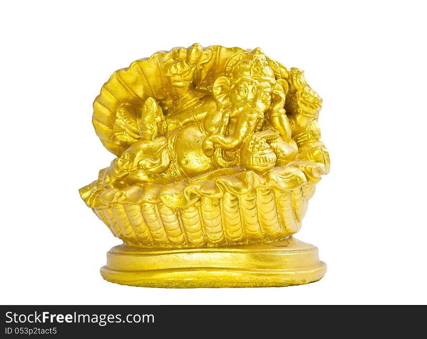 Golden Ganesha with isolated background. Golden Ganesha with isolated background