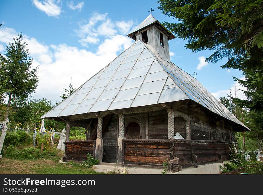 Traditional Wooden Orthodox Church In Romania