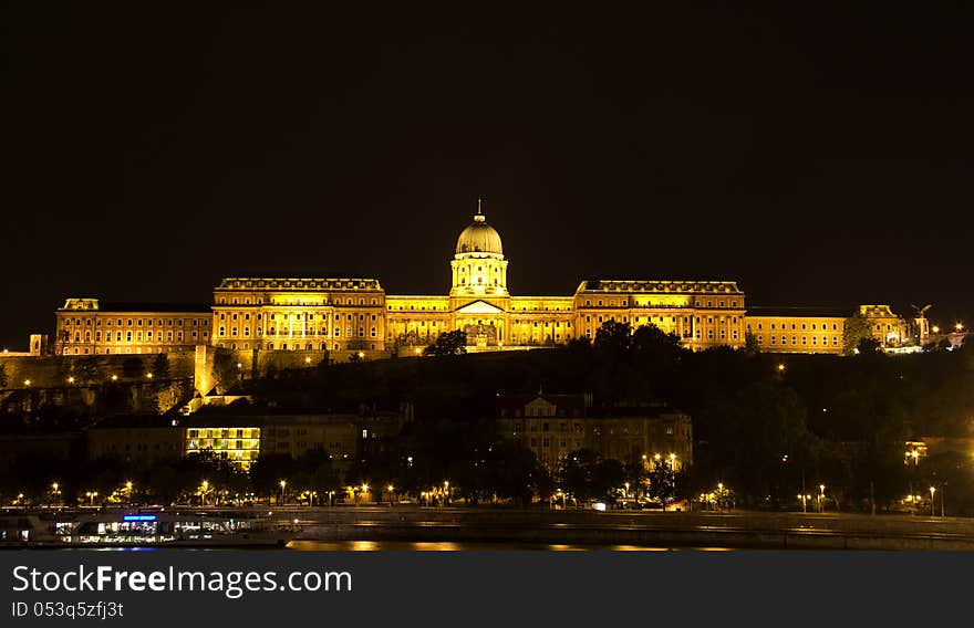 Budapest, Royal Palace, night view, Hungary