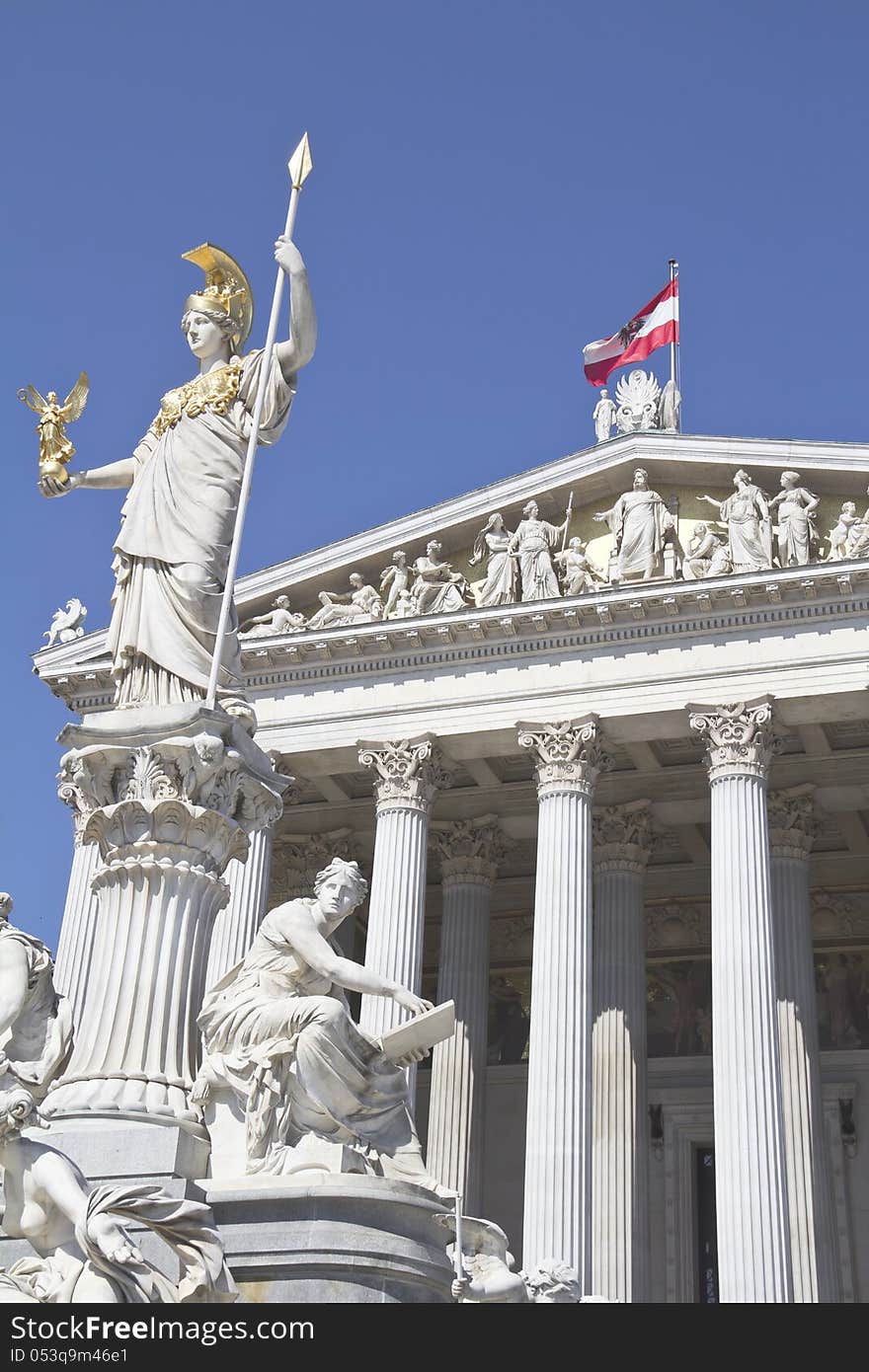 Athena and Austrian Parliament in Vienna