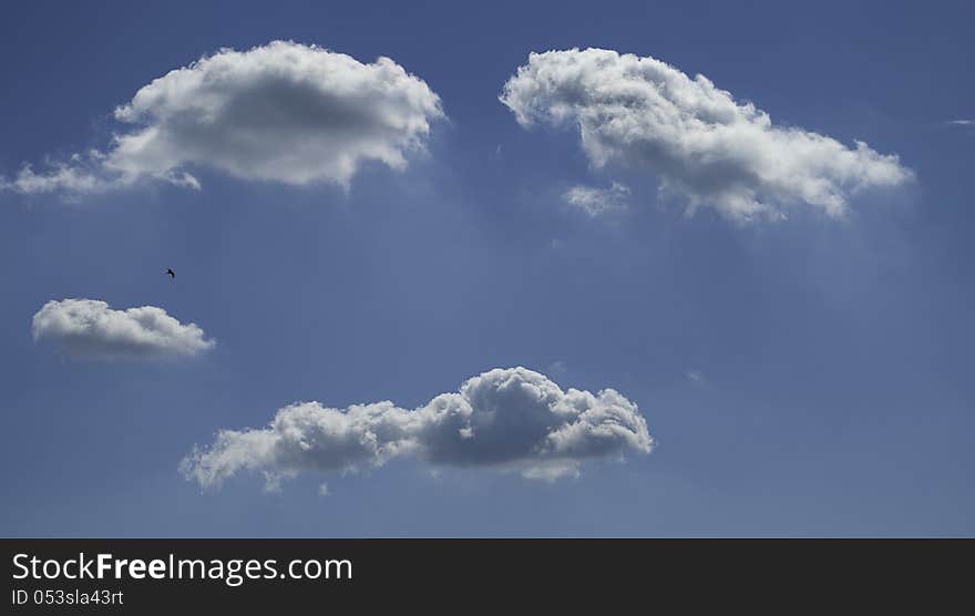 Shot of white clouds on blue sky. Shot of white clouds on blue sky