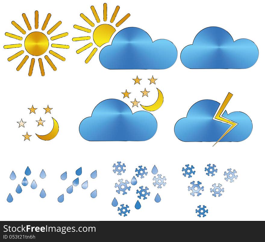 Weather icons metal texture eps 8