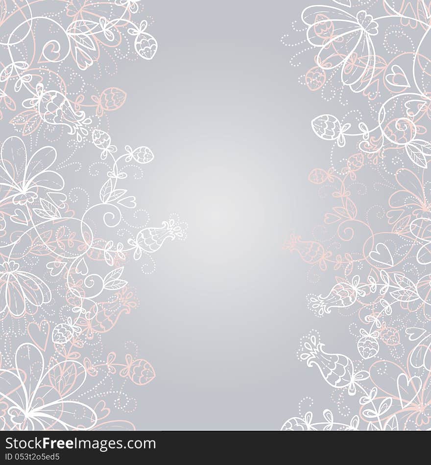 Bright  wedding background with flowers for invitation