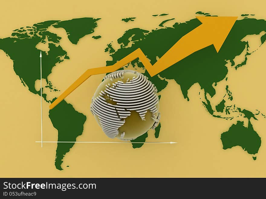 Diagram of height. 3d rendered illustration.