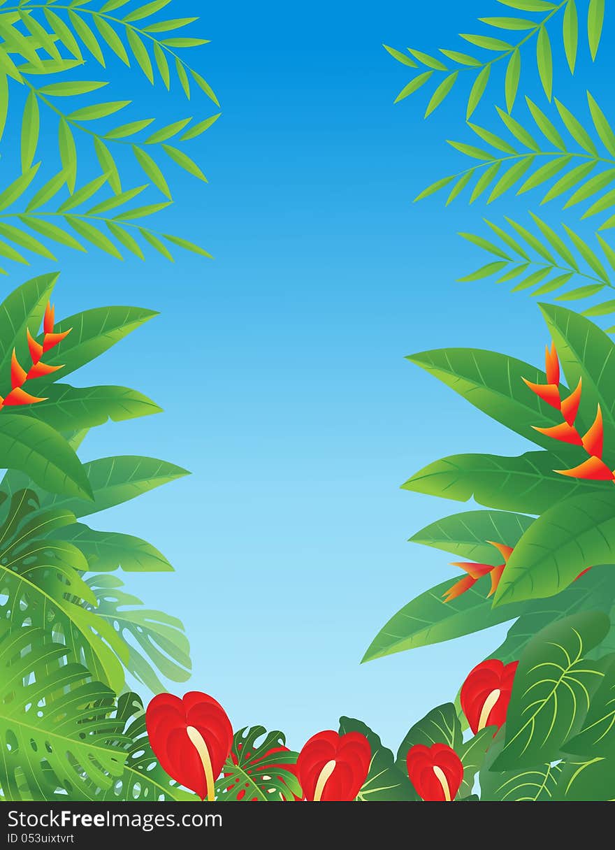 Illustration of tropical leaf backgroud. Illustration of tropical leaf backgroud