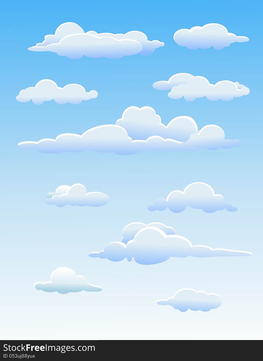 Four Cute  Clouds