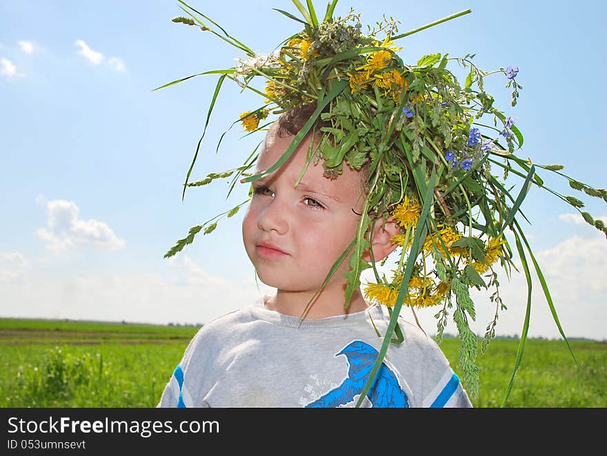 Boy with wreath