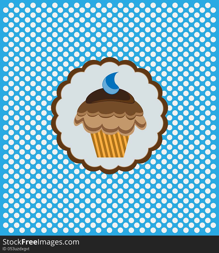 Background with delicious cupcake