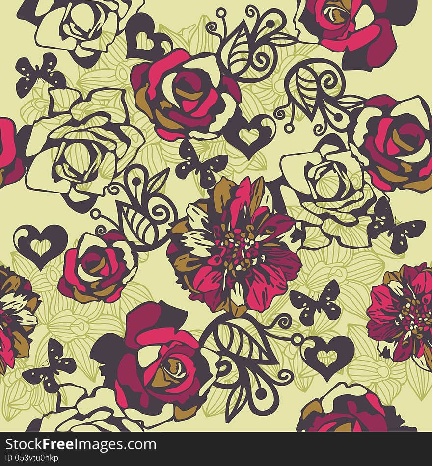 Floral seamless texture