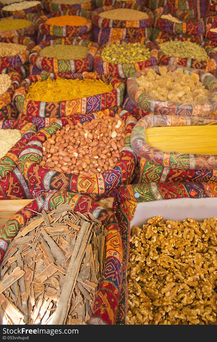 Selling Herbs And Spices In East Market