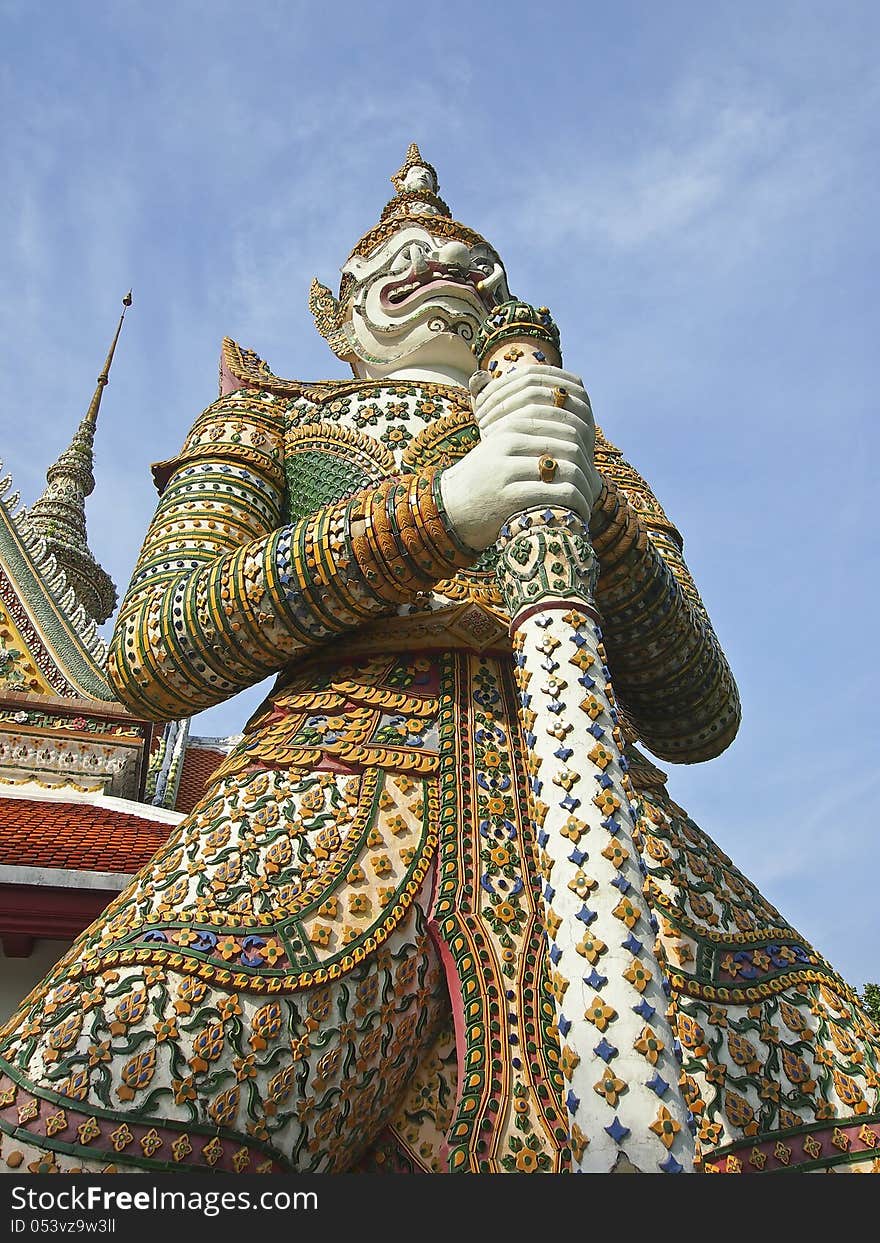 Standing of big thai giant in Arun temple. Standing of big thai giant in Arun temple