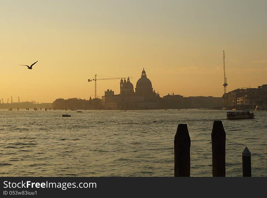 Channel in Venice. sunset amazing view. Channel in Venice. sunset amazing view