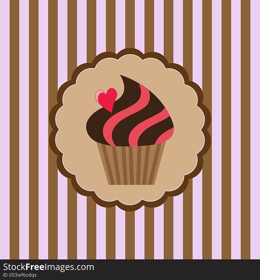 Background with delicious cupcake