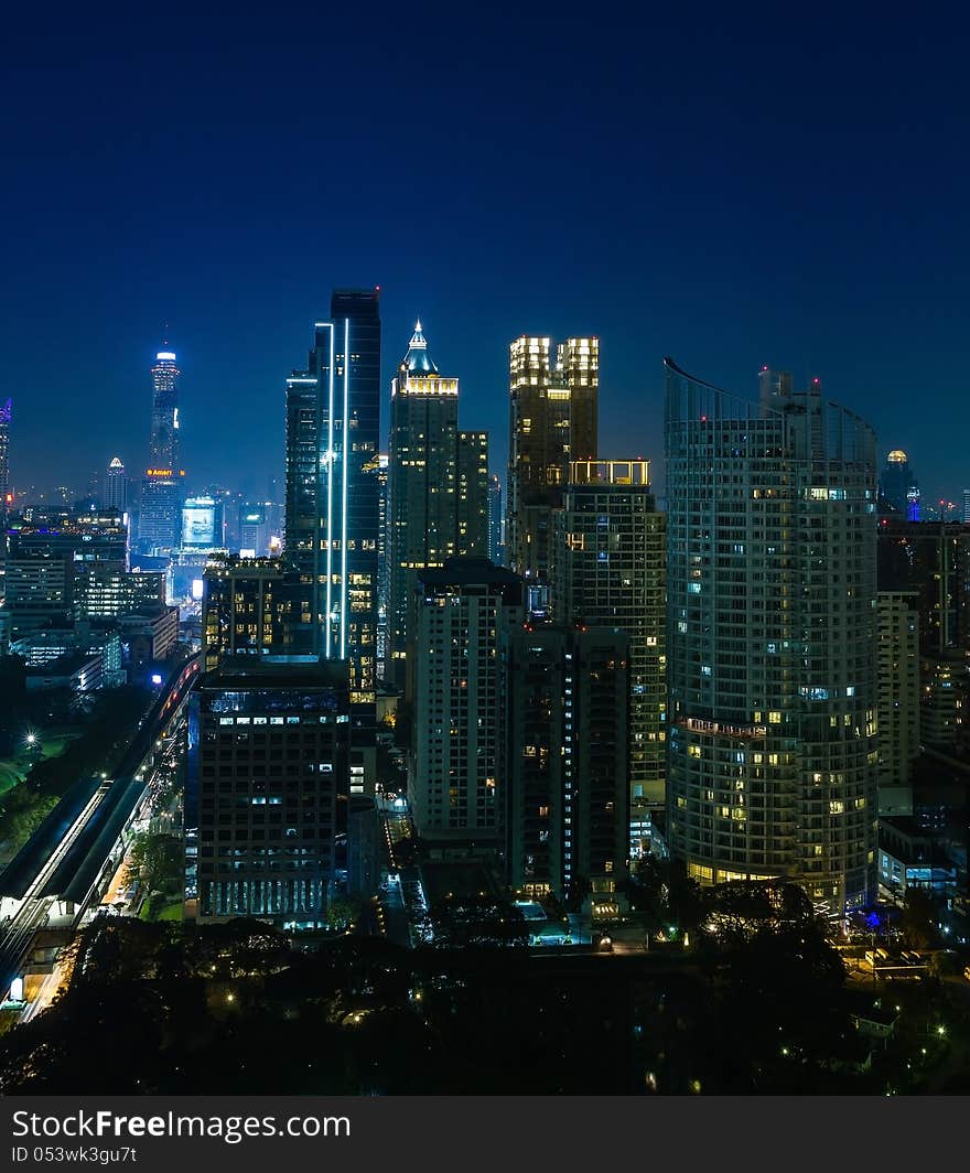 Bangkok city night view