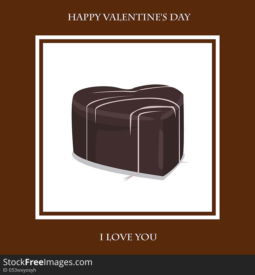 Vector brown card with candy