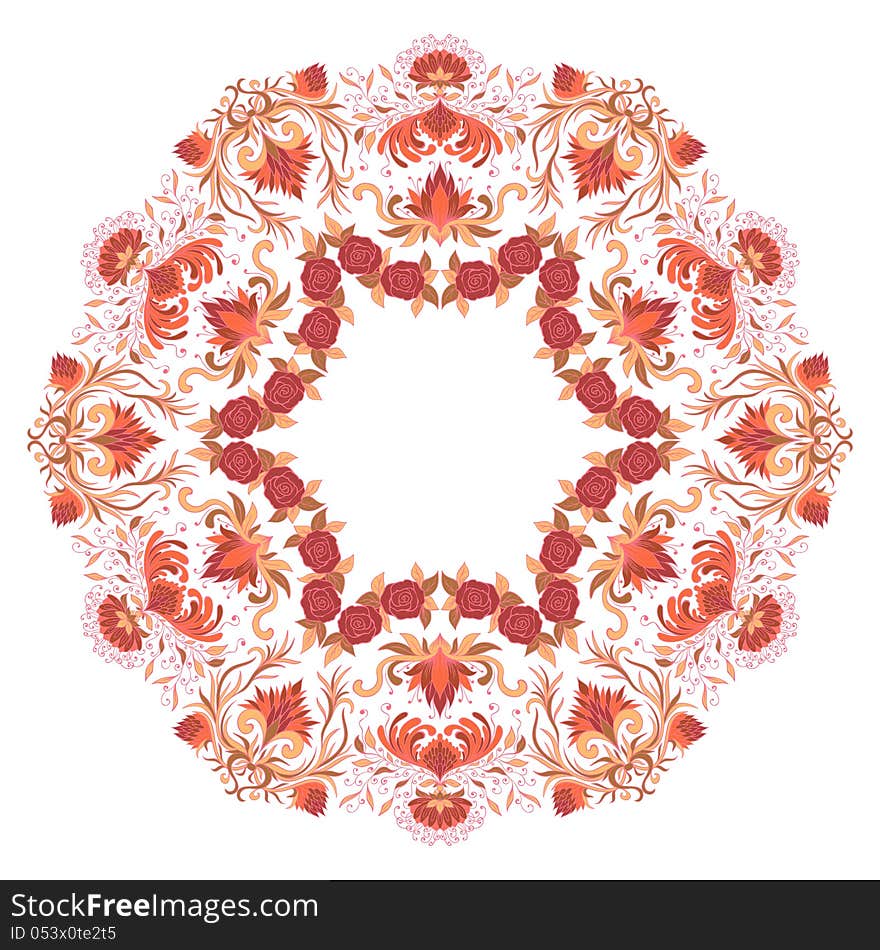 Vector illustration with floral pattern for print, embroidery. Vector illustration with floral pattern for print, embroidery.