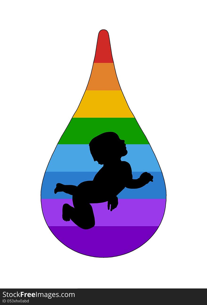 Baby In A Rainbow Drop