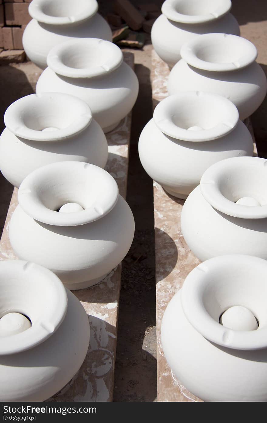 White clay ashtrays