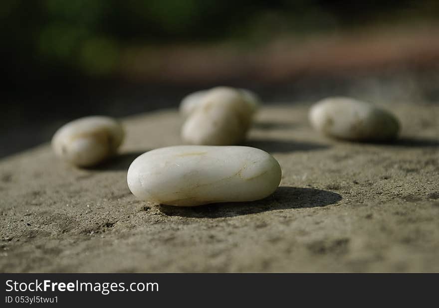 White stones