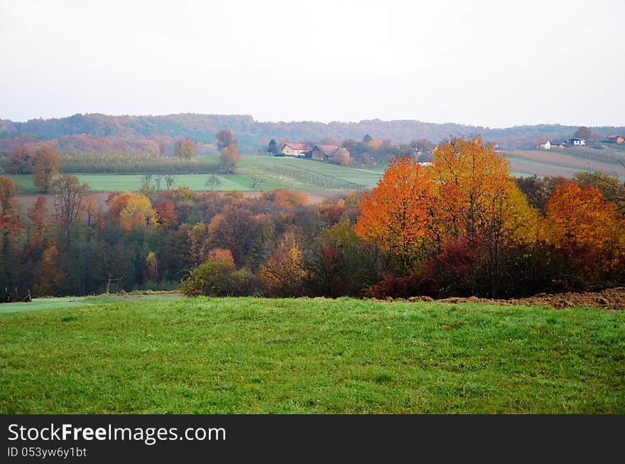 Beautiful colors of landscape in autumn