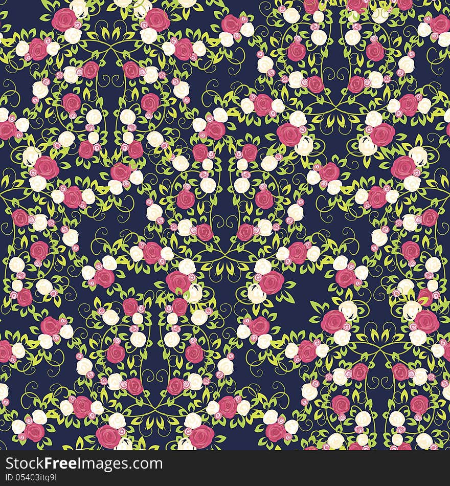 Vector seamless background with flowers