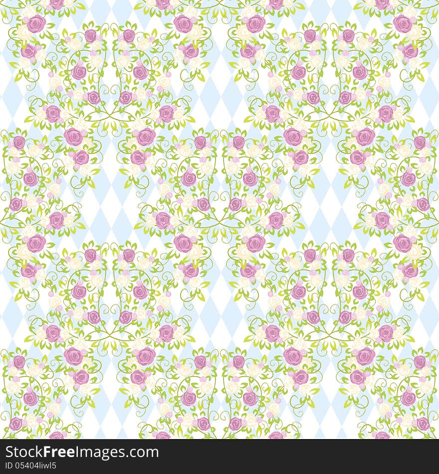 Vector seamless background with flowers