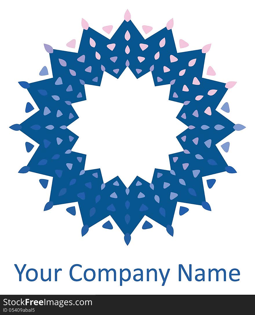 Elegant blue logo with particles. Elegant blue logo with particles