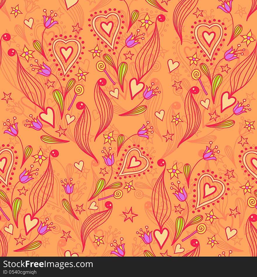 Seamless texture with flowers