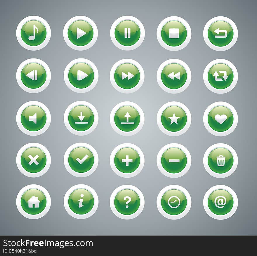 Green glossy buttons