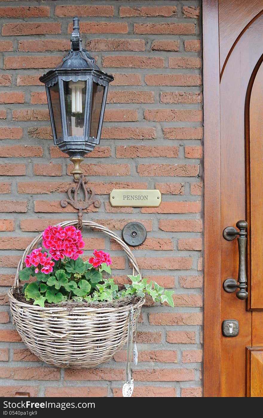 Front door of the German private hotel