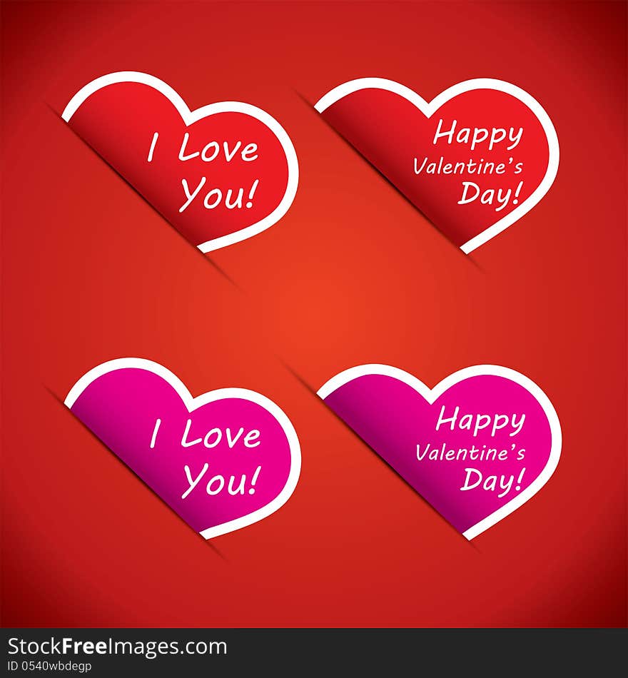 Heart icons - I love your and Happy Valentines Day