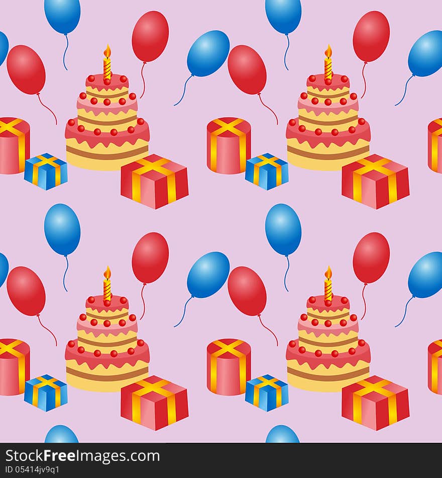 On a picture a Birthday is a seamless pattern is presented. On a picture a Birthday is a seamless pattern is presented.