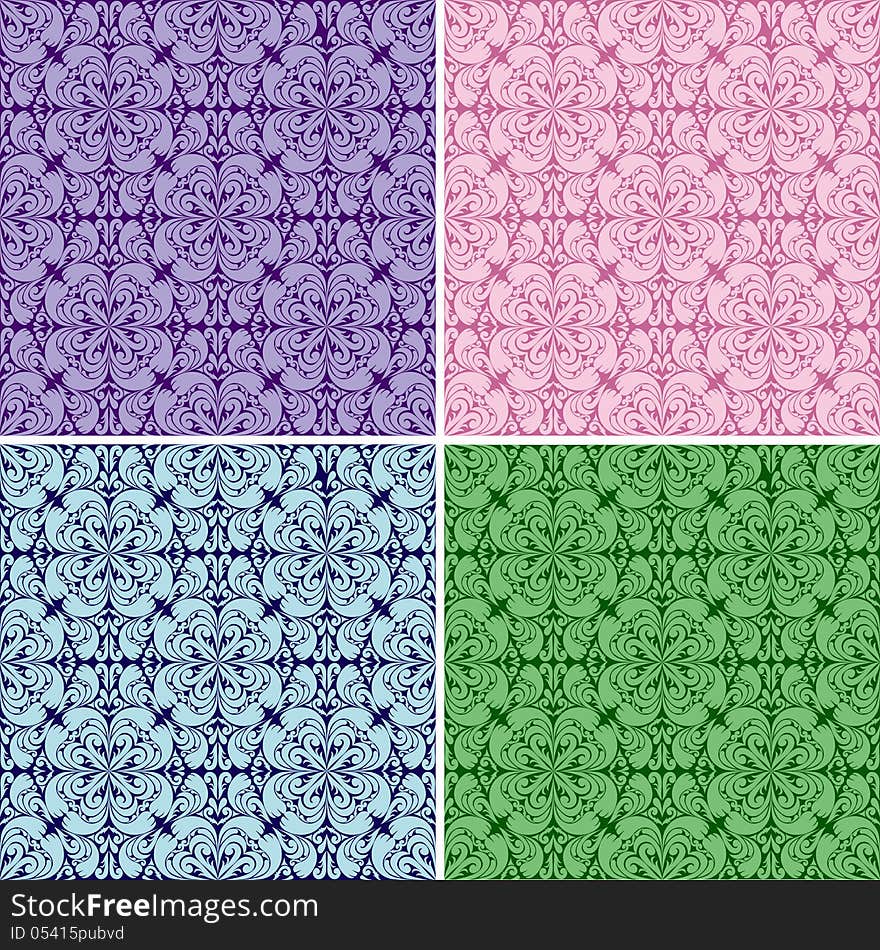 Seamless wallpapers - set of four colors.