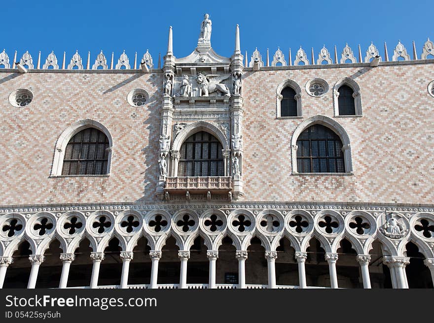 Facade of Doges Palace Venice