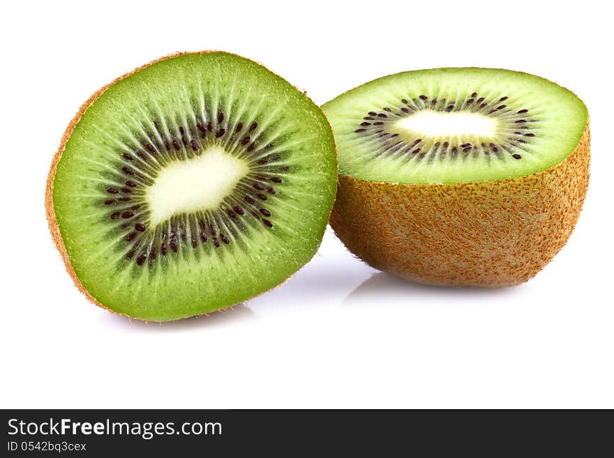 Kiwi fruit  on white