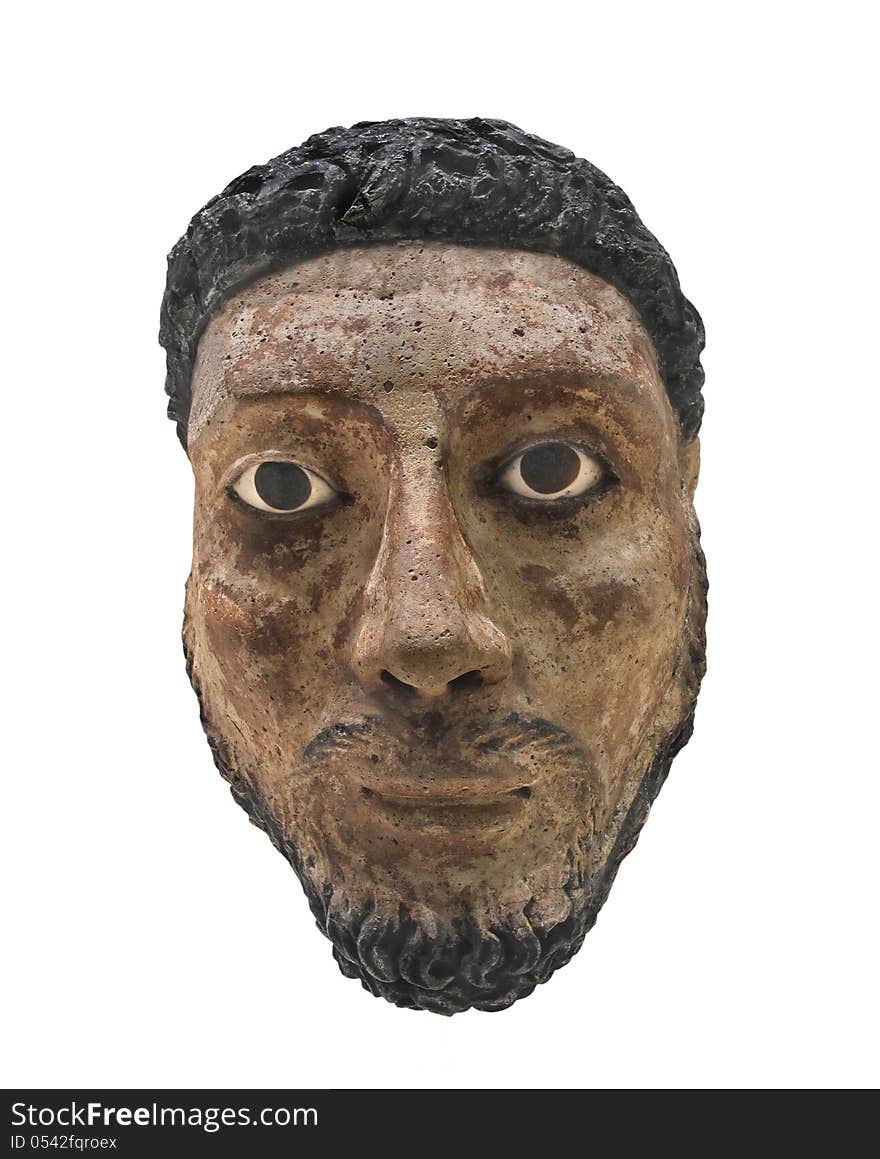 Head Bust Of Egyptian Man Isolated