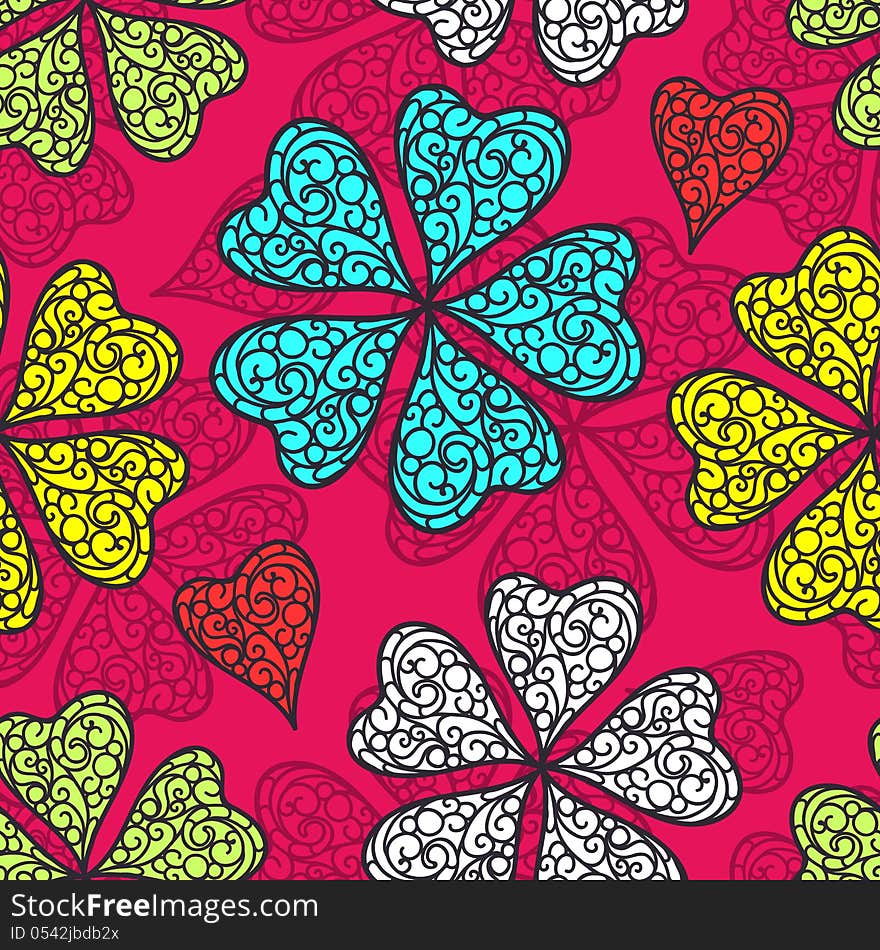 Vector flourish seamless pattern