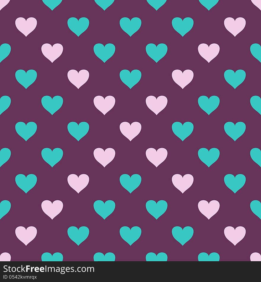 Vector seamless pattern with hearts