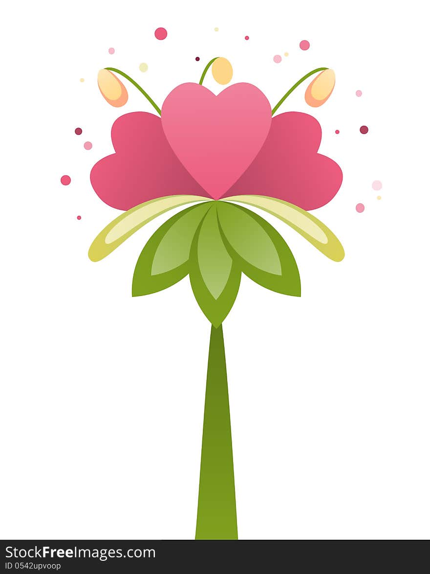 Heart and flower decoration vector. Heart and flower decoration vector