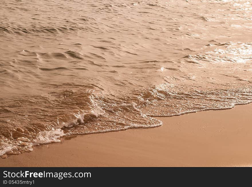 Golden time on the sea shore