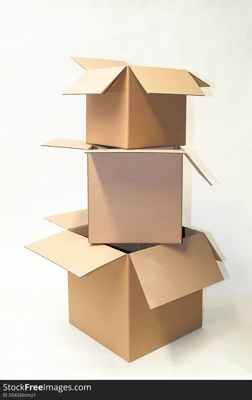 Three boxes from cardboard -