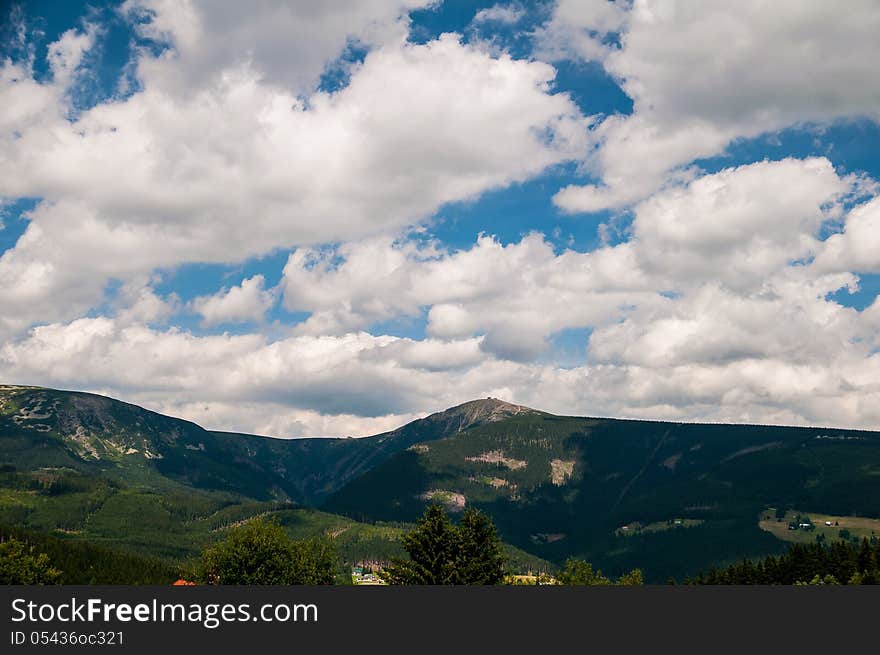 Mountains Krkonose with Sněžka (Czech republic). Mountains Krkonose with Sněžka (Czech republic)