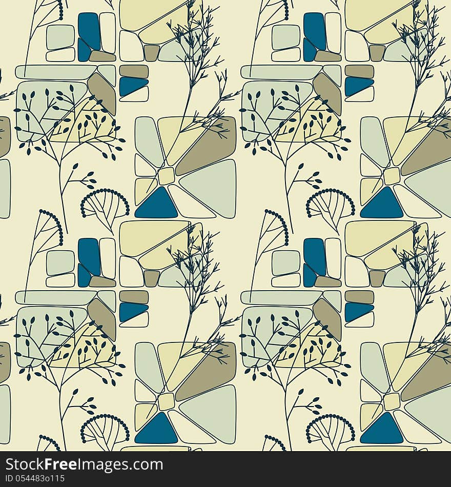 Elegant floral retro seamless pattern