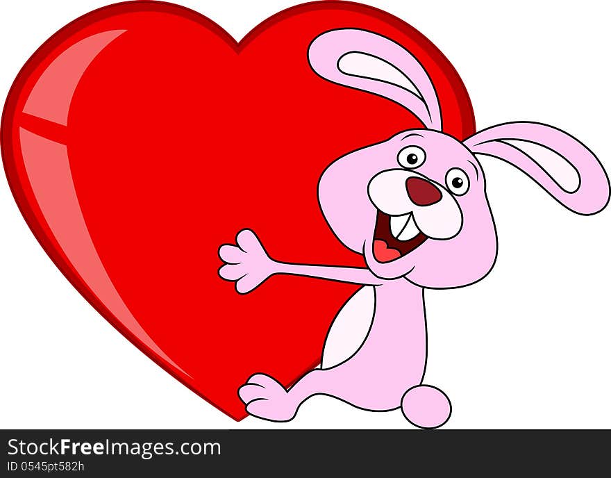 Rabbit cartoon with love heart